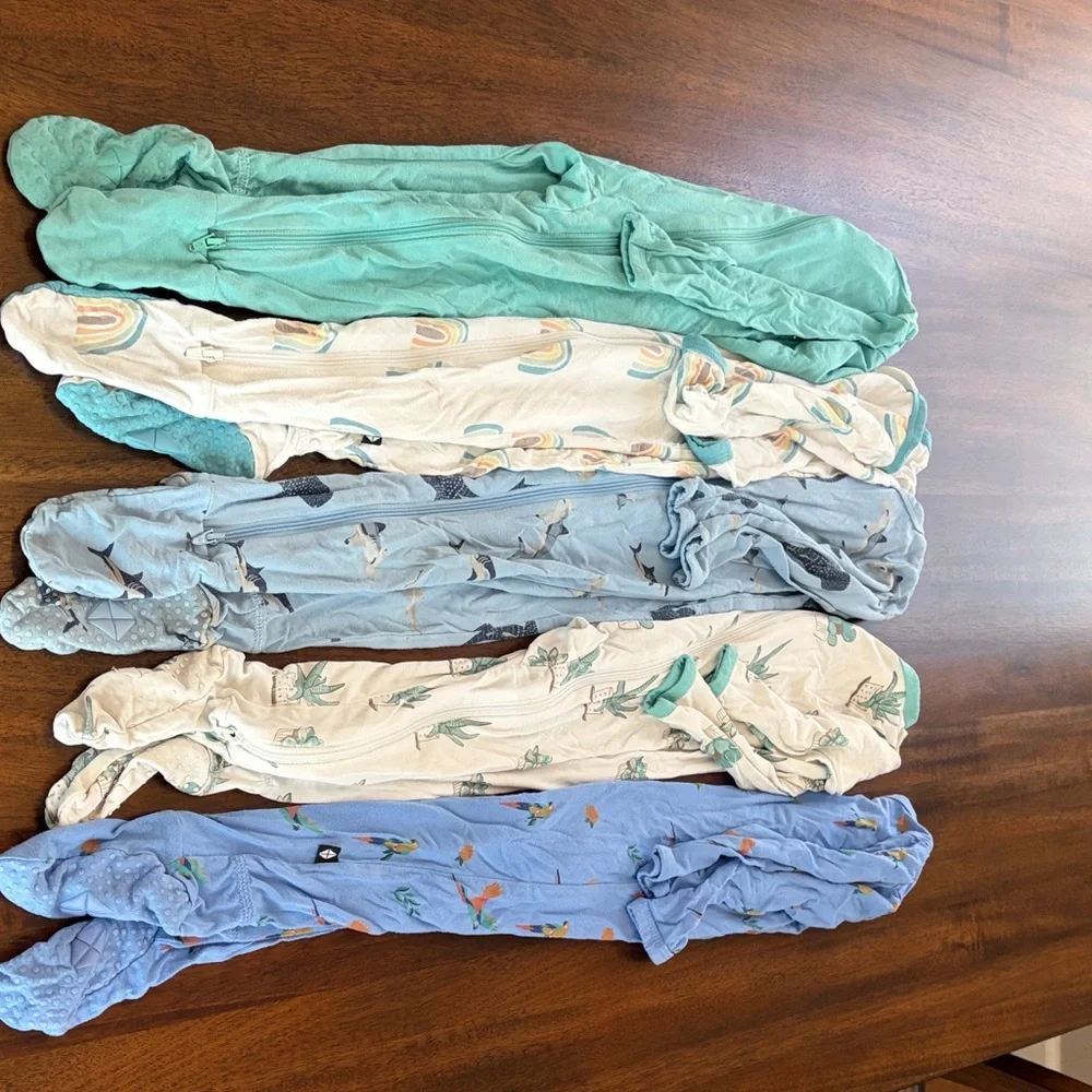 Kyte BABY Mixed Bamboo Sleep Sacks in Teal, Cream, Light Blue, Blue